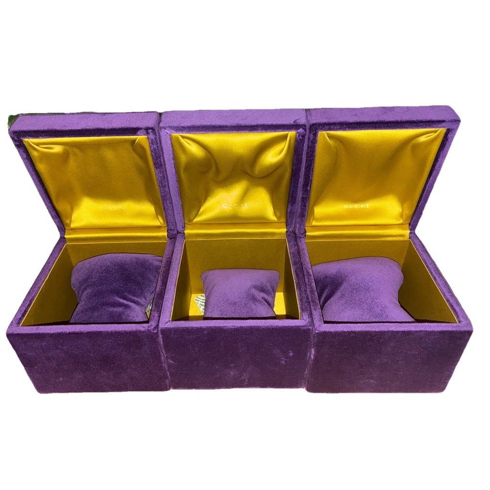 Gucci Box Purple Velvet Bracelet Watch‎ Accessories 5x5x4.5" Lot Of 3 NEW